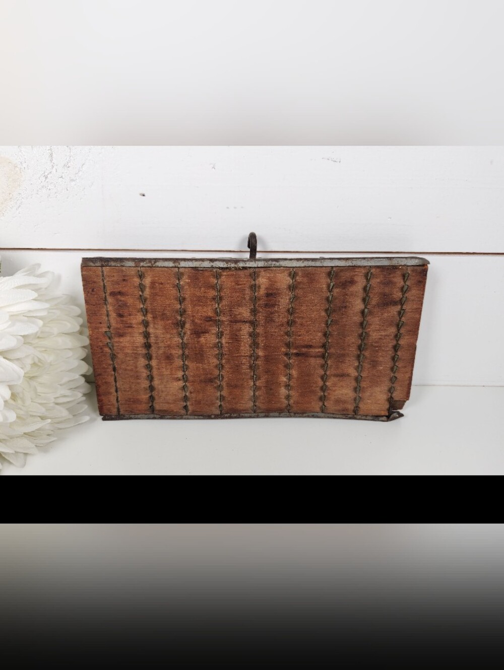 Antique Primitive Carding Comb | The Victor | Wooden Farmhouse Tool | Rustic